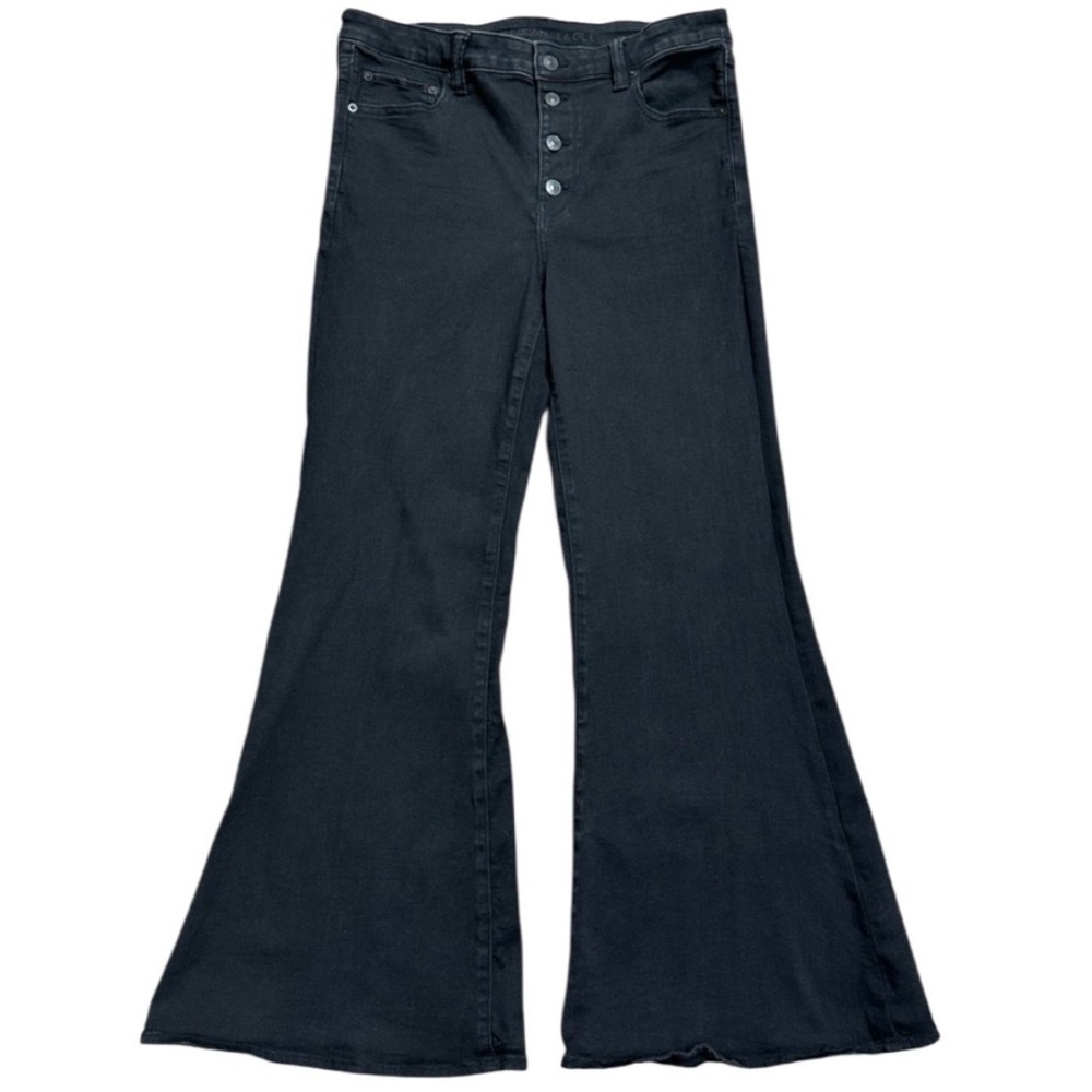 American Eagle Festival Flare Jeans in
Black Button Fly Size 20